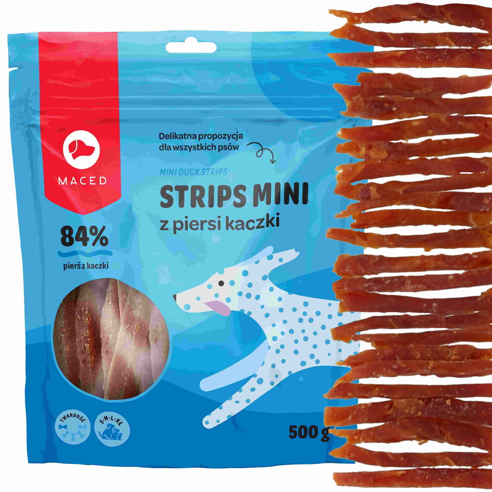 Maced paski z piersi kaczej 500g przysmaki dla psa